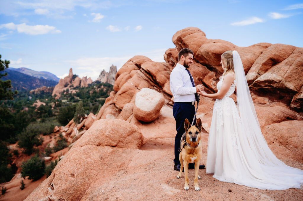 Colorado elopement photographer captures bride and groom first look