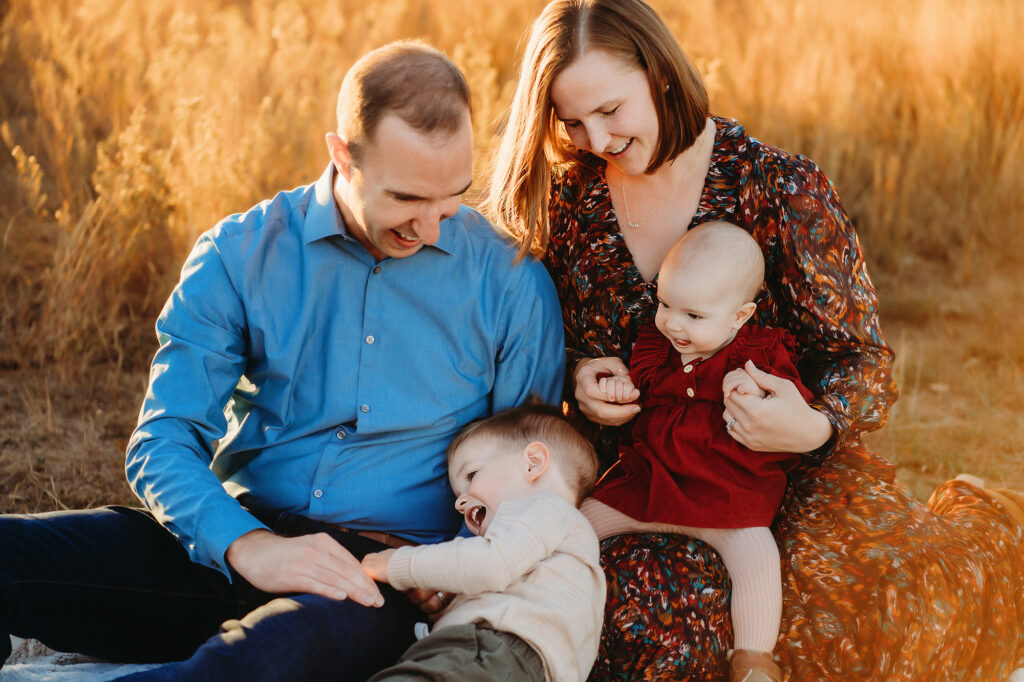 Denver family photographers capture family playing together during photos
