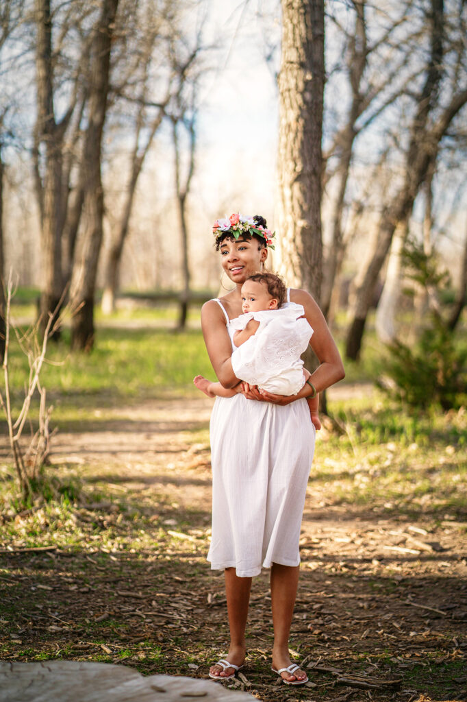 Denver family photographers capture mother holding child