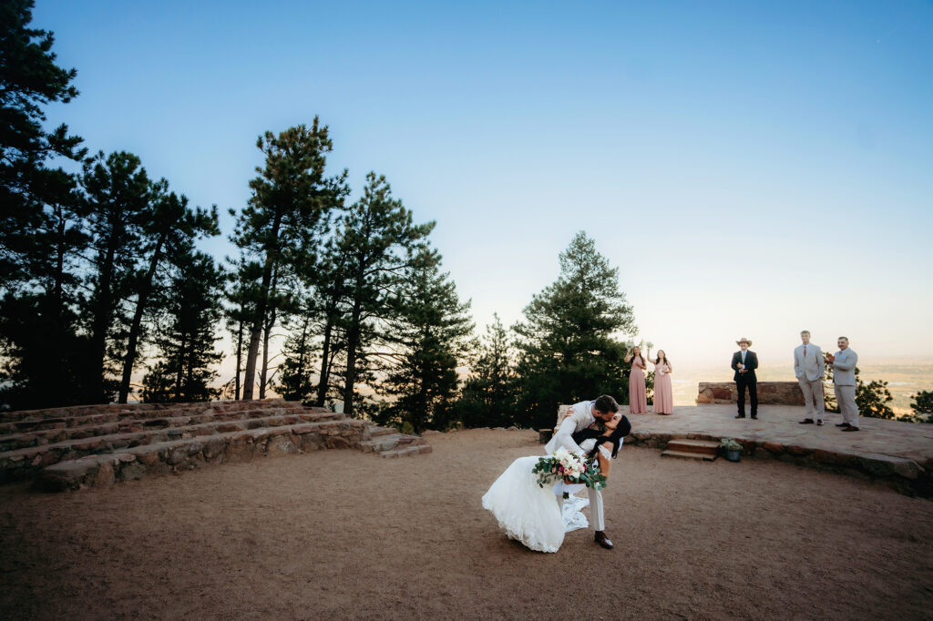 Colorado elopement photographer captures couple running away together after intimate elopement ceremony