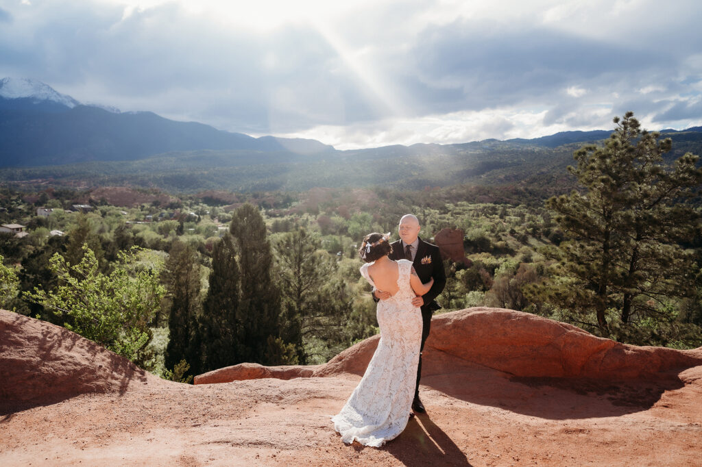 Denver Wedding Photographer captures groom seeing bride for the first time