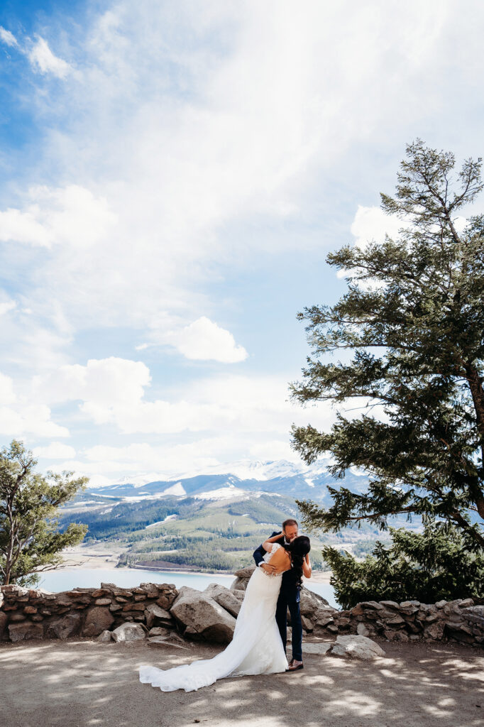 Colorado Elopement Photographer captures bride and groom hugging after intimate ceremony