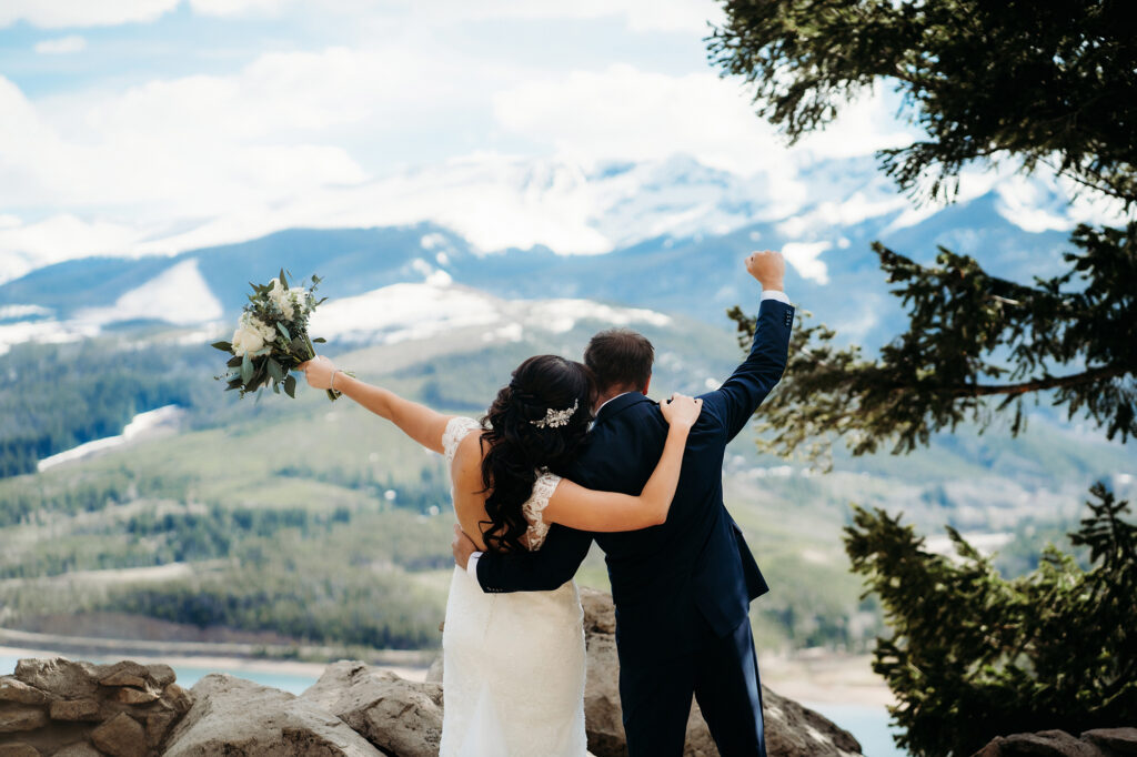 Colorado Elopement Photographer captures bride and groom celebrating recent Colorado elopement