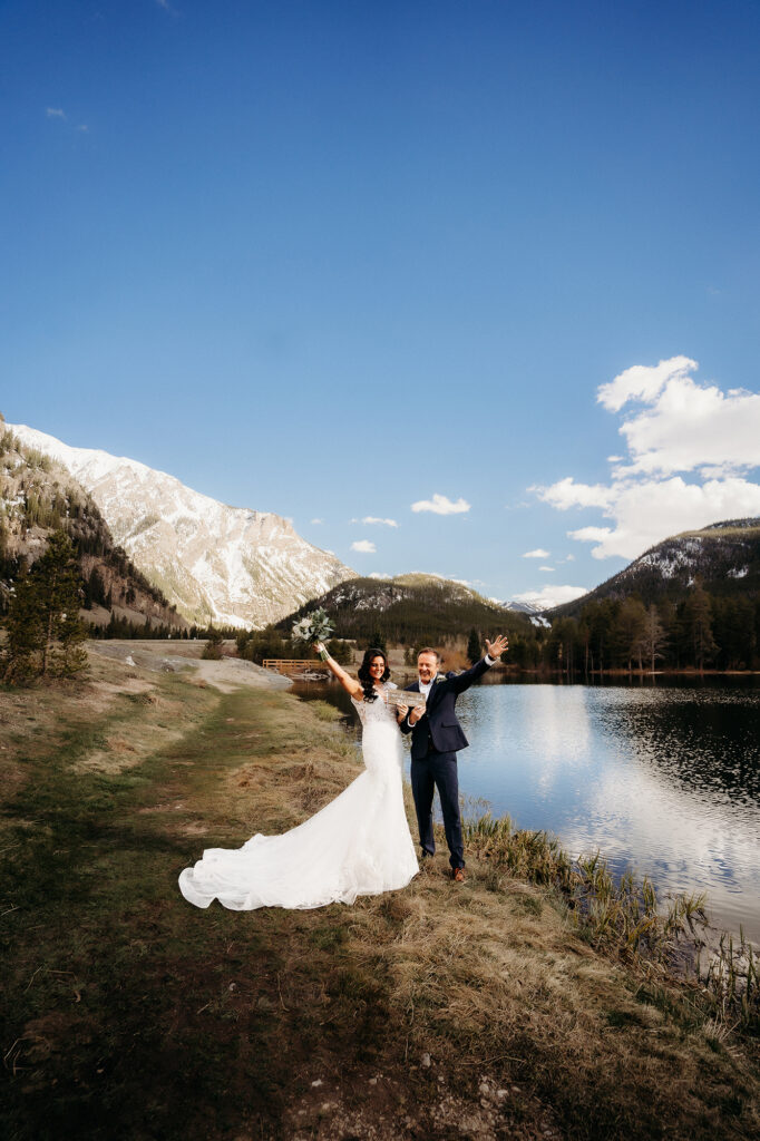 Colorado Elopement Photographer captures bride and groom after wedding