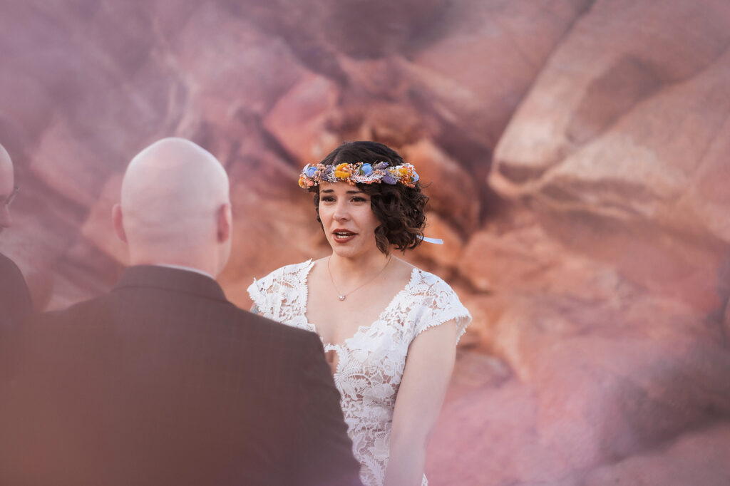 Denver Wedding Photographer captures bride reading vows to groom