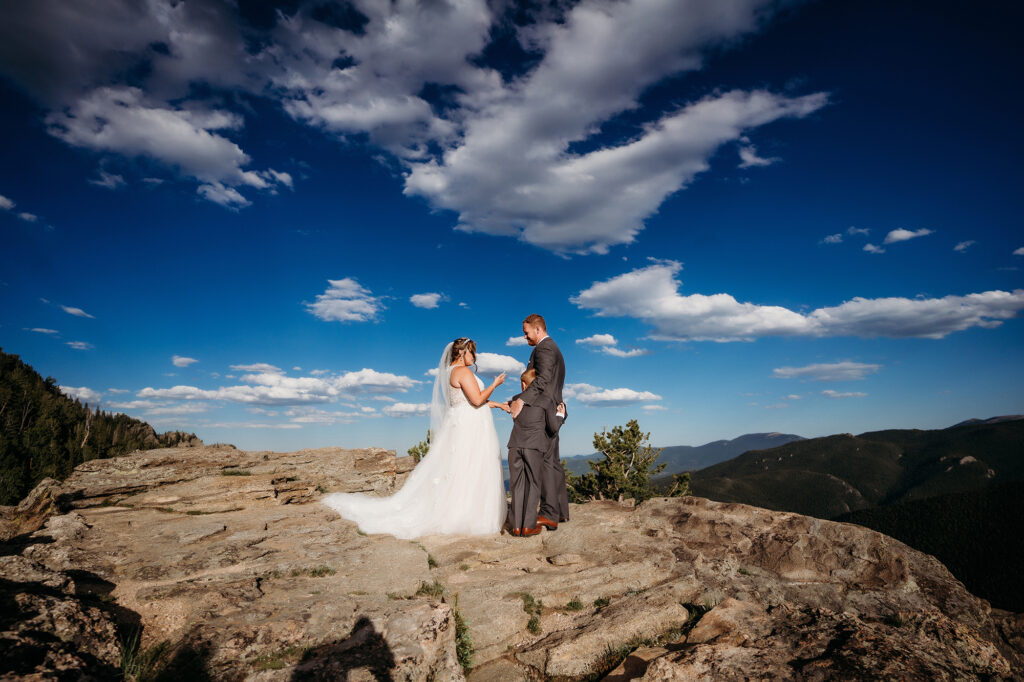 Colorado Elopement Photographer captures bride and groom during ceremony