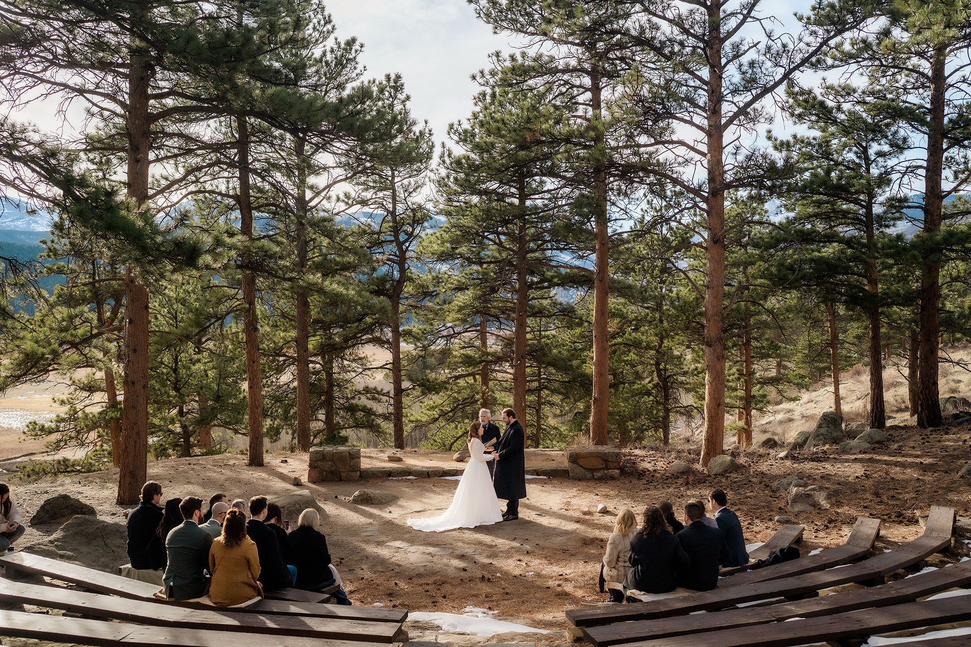 Colorado Elopement Photographer captures bride and groom during intimate elopement ceremony in Colorado